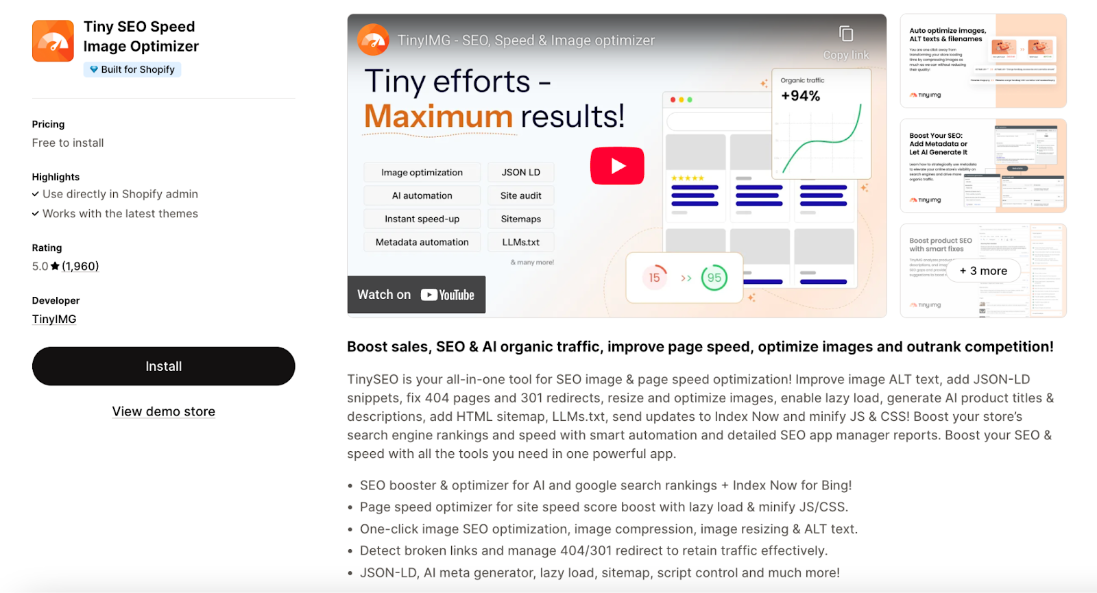 Tiny SEO speed image optimizer